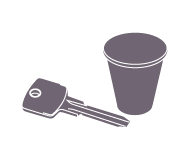 紙コップと鍵